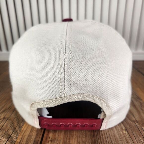 VINTAGE Farmers Union Insurance Hat Cap Snapback Maroon Made in USA L.W. Barrett - Picture 5 of 11